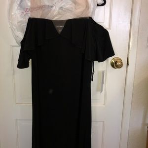 Black illusion off the shoulder dress